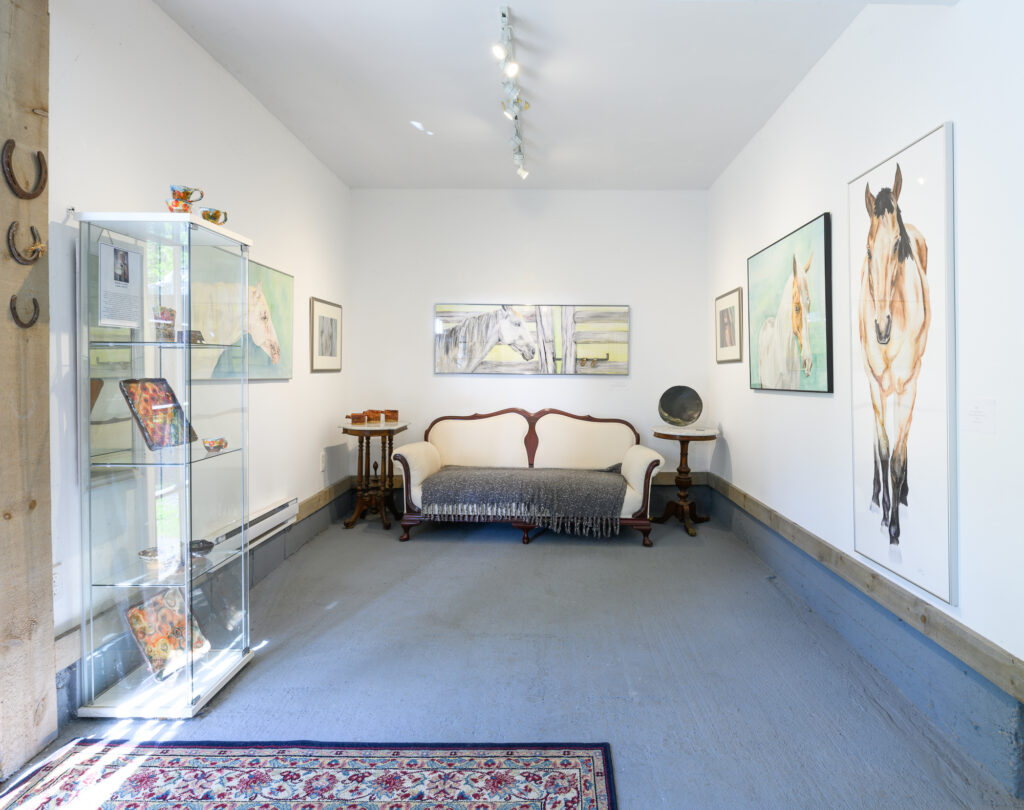 Front room displaying art at Art in Art In The Barn Gallery