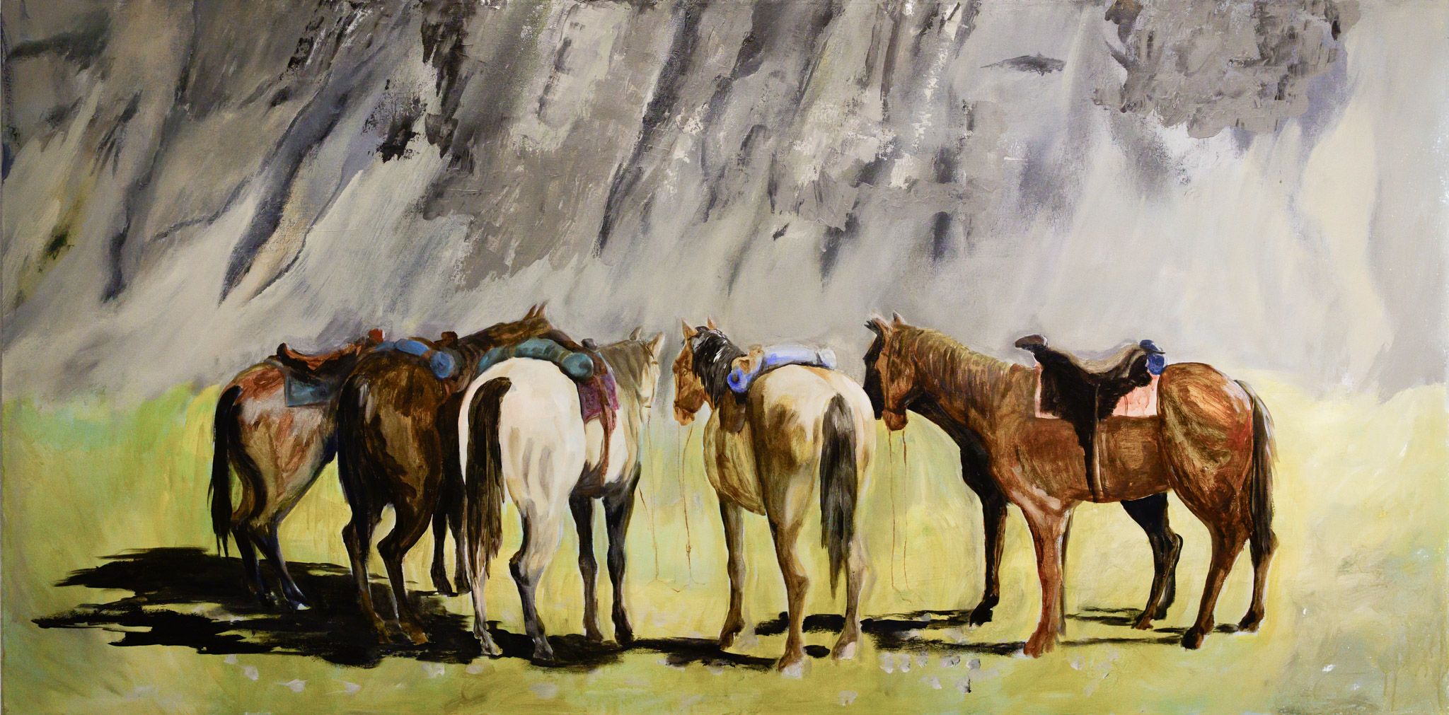 Waiting in the Rockies, painting by Jacqui Austin