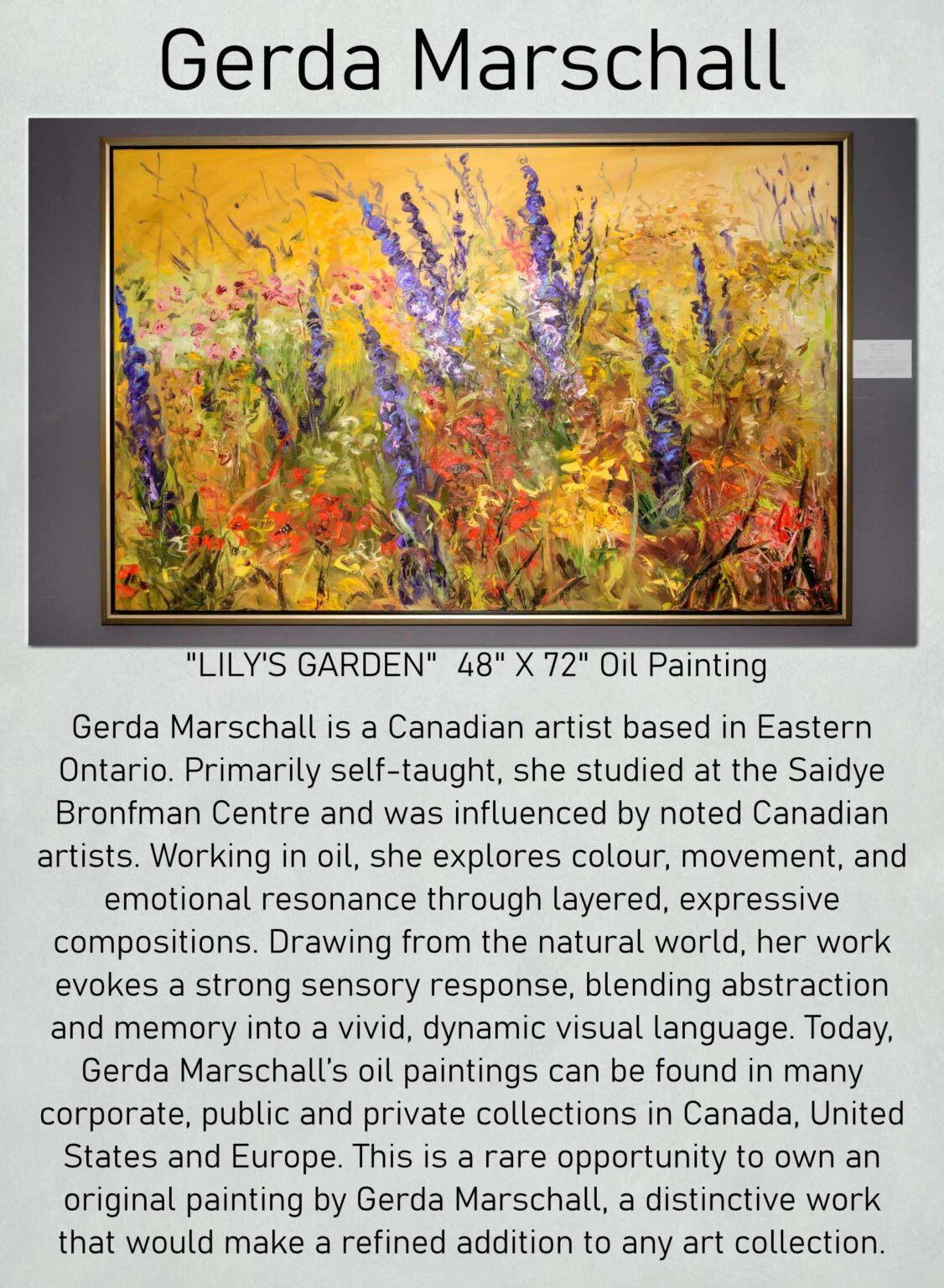 LILY'S GARDEN oil painting by Gerda Marschall